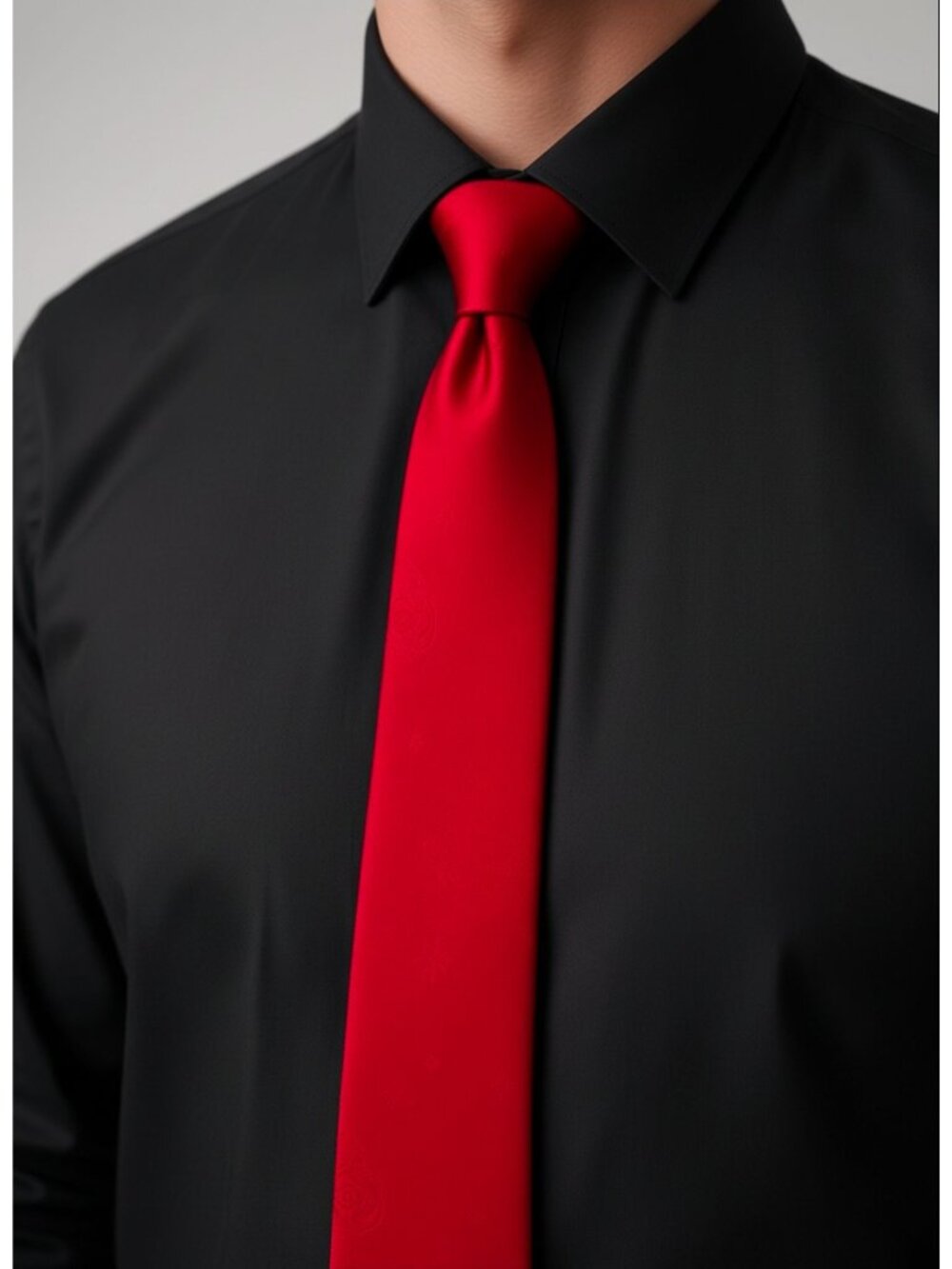 John Ashford Red Silk Tie With Subtle Planetary Pattern